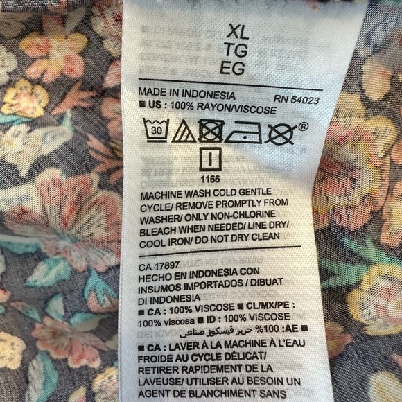 ❤️ Old Navy Beautiful Floral Long Sleeve Dress XL Tie at Sleeve - Picture 5 of 9